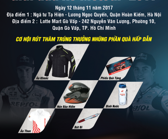 Honda Việt Nam tiếp lửa nhiệt huyết cho chặng 18 giải đua MotoGP 2017 tại Hà Nội và Tp. Hồ Chí Minh
