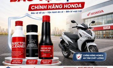 BẢO VỆ ĐỘNG CƠ CHÍNH HÃNG HONDA – ĐẦU TƯ NHỎ, HIỆU QUẢ LỚN!.Bạn có biết? Sau thời gian sử dụng, động cơ xe có thể xuất hiện cặn bẩn, muội carbon tích tụ và kim phun hoạt động kém hiệu quả, khiến xe hao xăng hơn, vận hành không còn êm ái như ban đầu.Để giúp chiếc xe luôn duy trì hiệu suất tối ưu, HEAD Honda Vũ Hoàng Lê giới thiệu Bộ sản phẩm bảo vệ động cơ chính hãng Honda, giải pháp chăm sóc động cơ toàn diện được nhiều khách hàng tin dùng.