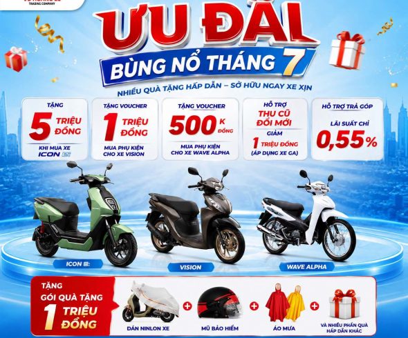 ƯU ĐÃI THÁNG 7 BÙNG NỔ TẠI HEAD VŨ HOÀNG LÊ . Mua xe Honda ngay hôm nay – Nhận ưu đãi lên đến 5 TRIỆU ĐỒNG! Bạn đang có ý định mua xe máy? Đây chính là thời điểm “vàng” để xuống tiền! Hàng loạt ưu đãi hấp dẫn chỉ có trong tháng 7: