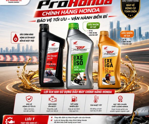 DẦU MÁY PRO HONDA CHÍNH HÃNG – BẢO VỆ ĐỘNG CƠ, VẬN HÀNH BỀN BỈ.Một chiếc xe vận hành êm ái, mạnh mẽ và bền bỉ không chỉ phụ thuộc vào động cơ, mà còn cần được chăm sóc đúng cách từ những điều tưởng như rất nhỏ – đó chính là dầu máy.